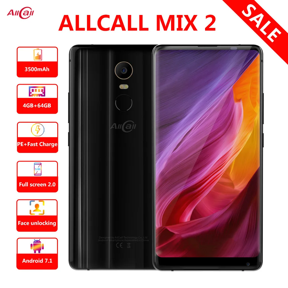 Allcall Mix 2 смартфон разблокировка лица Беспроводная зарядка 5 99 дюйма 18:9 дисплей 6 ГБ