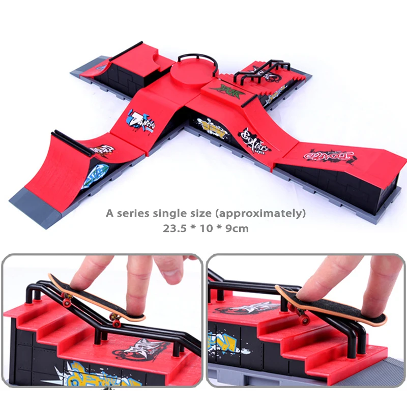 Набор для пальцевого скейтбординга Tech Deck Bigger Fingerboard Ramps Skate Park Set Fingers Sport Training Props Ramp Toy For Kid on.
