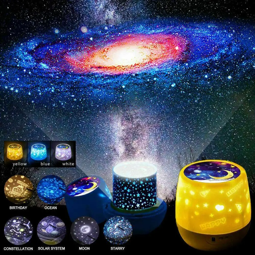 

Starry Sky Moon Projector Baby LED Night Light Rotating Children Light Night Decorative Romantic Lamp Home Birthday lamp Gi M5E7