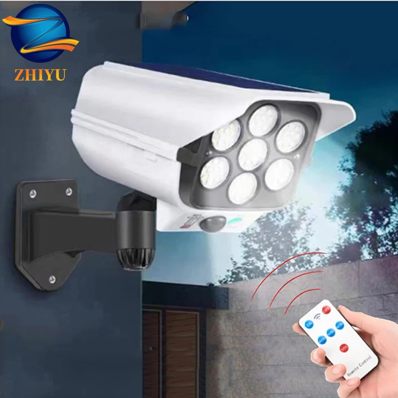

ZHIYU Solar Powered Light Security Simulation Fake Dummy Camera Solar Light Outdoor Street Spotlight Solar Lamp Garden Wall Lamp