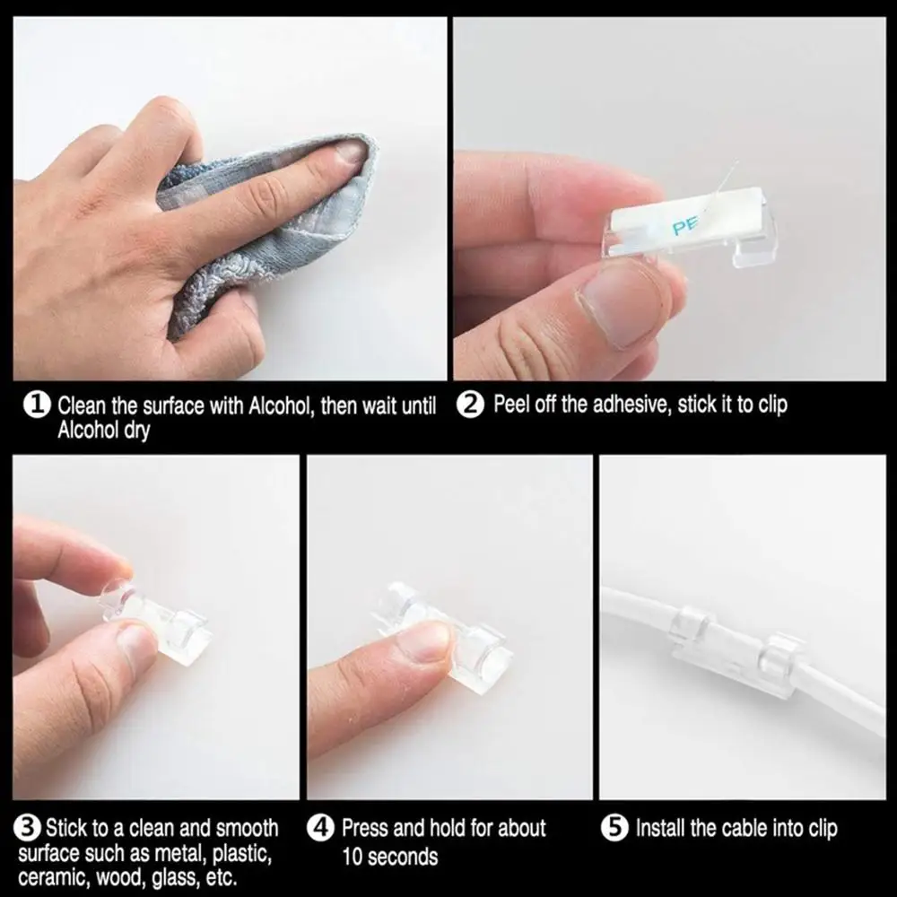 20 шт селфи-Палка с скрепленная проволокой линии кабельный зажим Пряжка зажимы