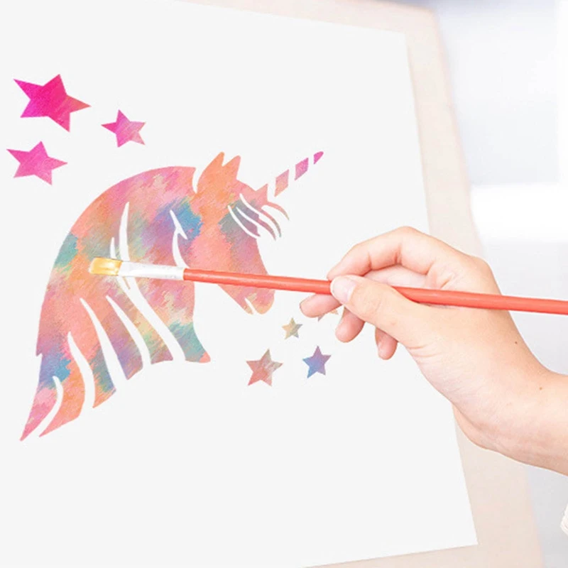 

Hollow Filling Painting Template Lace Ruler Customized Auxiliary Tool-A4 Silhouette Vertical Version 16 Sheets