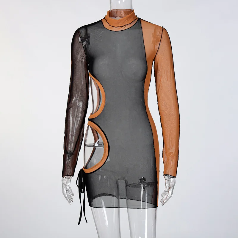 

2021 New Sexy Women Mesh Sheer Bikini Cover Up Hollow out Swimwear Bathing Suit Beach Dress Clubwear Cover-ups