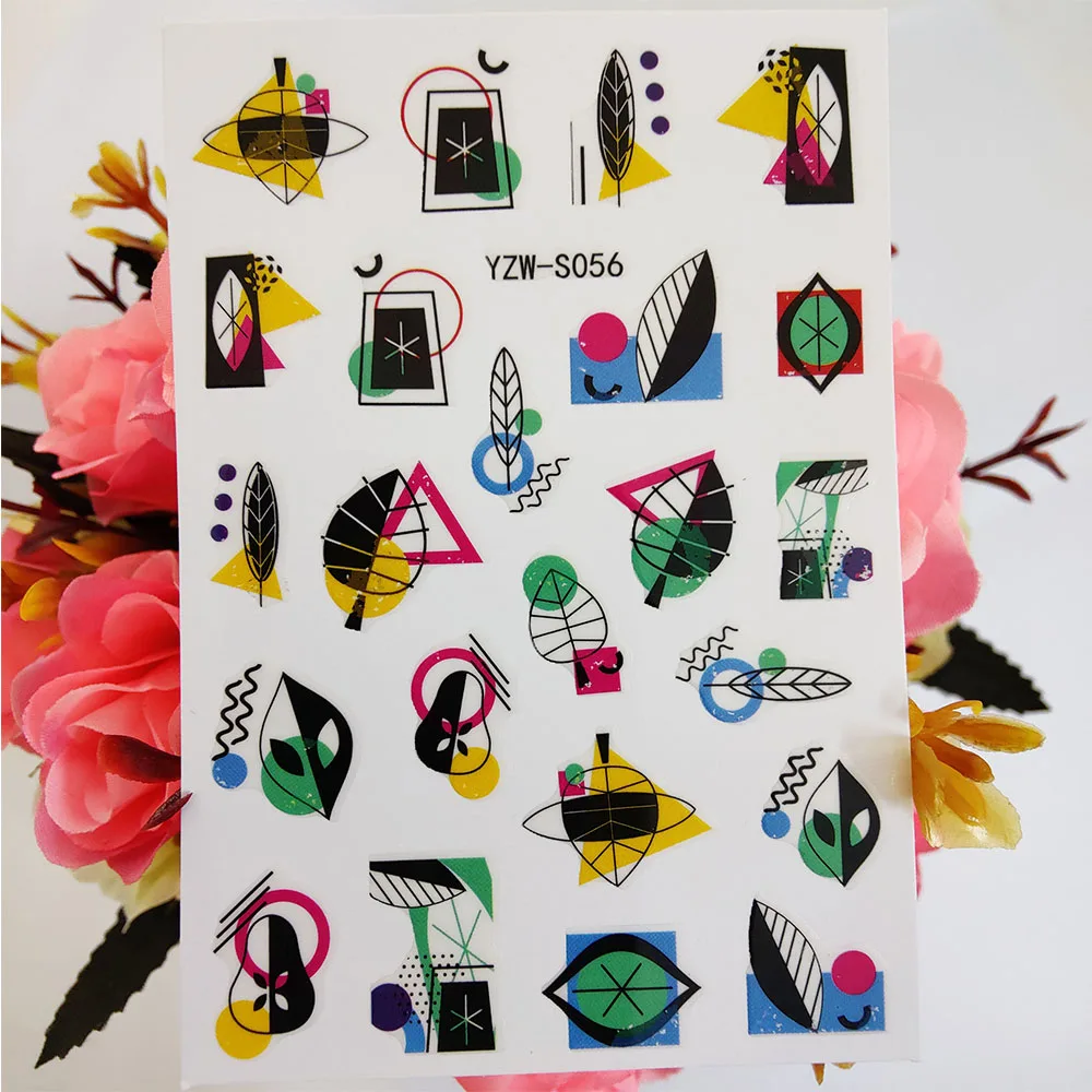 

3D-Наклейки для дизайна ногтей с геометрическими линиями