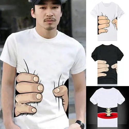 

2020 Creative 3D Big Hand Bone Print Short Sleeve T-shirt Tee Summer Fashion Top Christmas gifts пионерский лагерь esskeetit