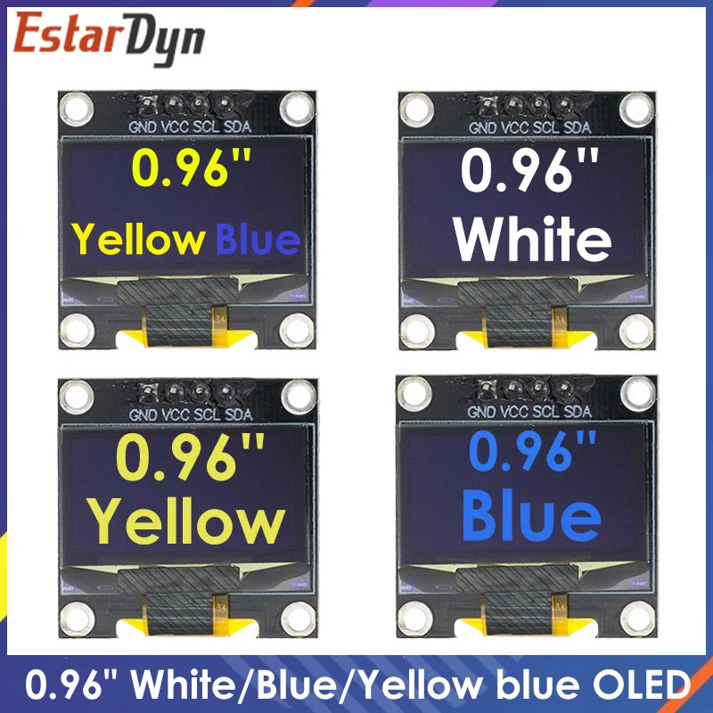 0 96 дюймовый oled IIC Серийный белый дисплей модуль 128X64 I2C SSD1306 12864 плата с ЖК экраном