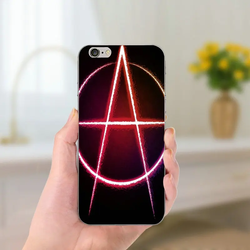 Для iPhone 8 7 6 6S Plus X 5 5S SE 5C 4 Shell антидетонационный Coque классный анархический логотип