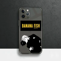 anime banana fish phone case for iphone 11 12 pro mini 7 8 plus x xs xr max black transparent clear shell