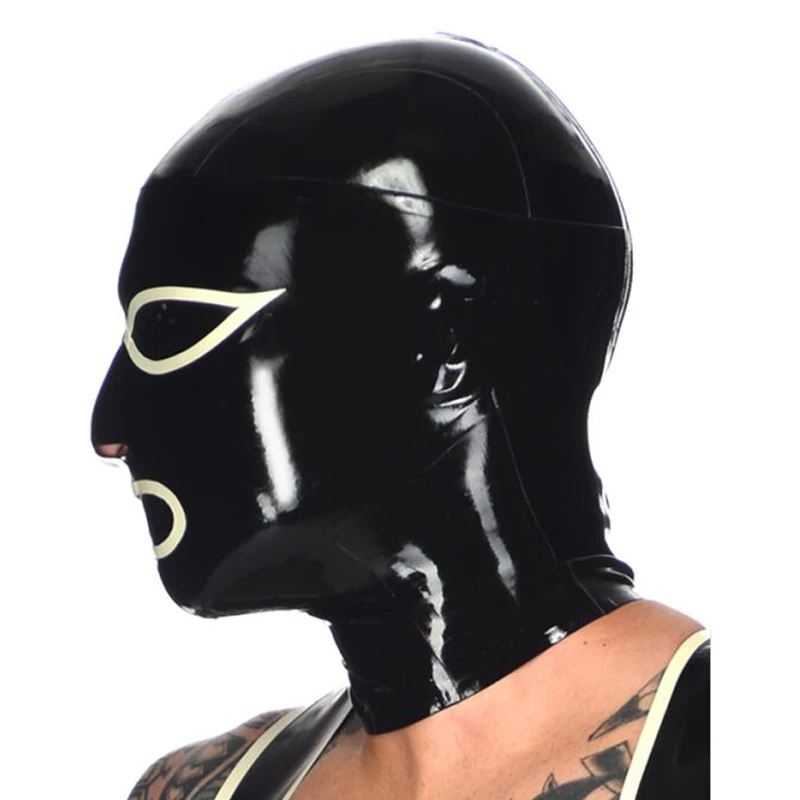 2019 sexy exotic lingerie black latex rubber fly eyes mouth mask hoods hood full face fetish cekc uniform customize size XS-XXL |