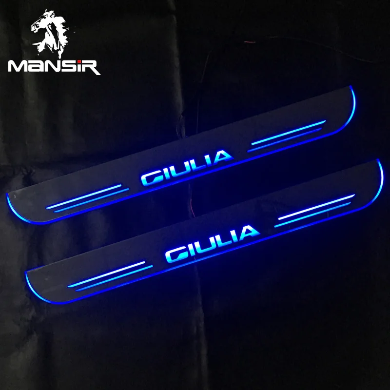 Car Scuff Plate Lights For Alfa Romeo Giulia 2015 2016 2017 2018 2019 2020 LED Door Sill Pathway Light Welcome Pedal |