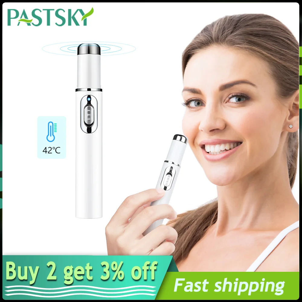 3 в 1 синий светильник акне лазерная ручка Портативный удаление морщин машина