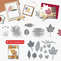 creative leaves photopolymer stamps and metal cutting dies set crafts scrapbooking card making diy gifts decor supplies