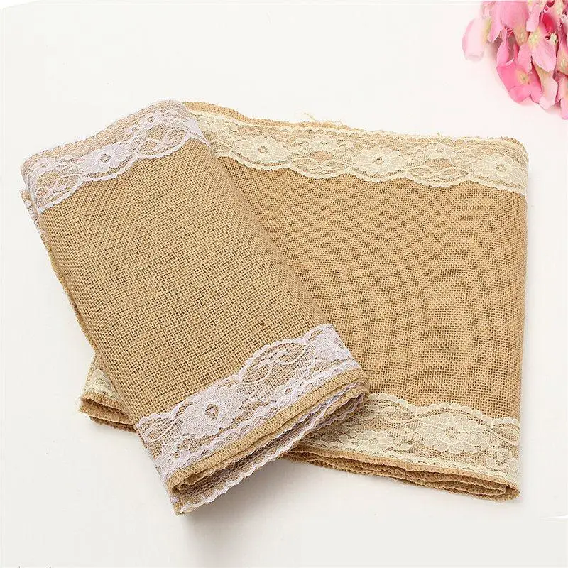 36 280x30 см домашний текстиль винтажная Мешковина кружево настольная дорожка из