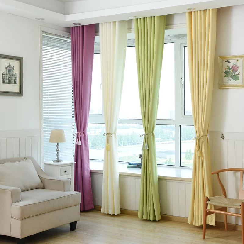 1PC Muti-size High Quality Velvet Linen Simple Fabric Curtains Blockout For Living Room Window Treatments Green Kitchen Shade | Дом и сад