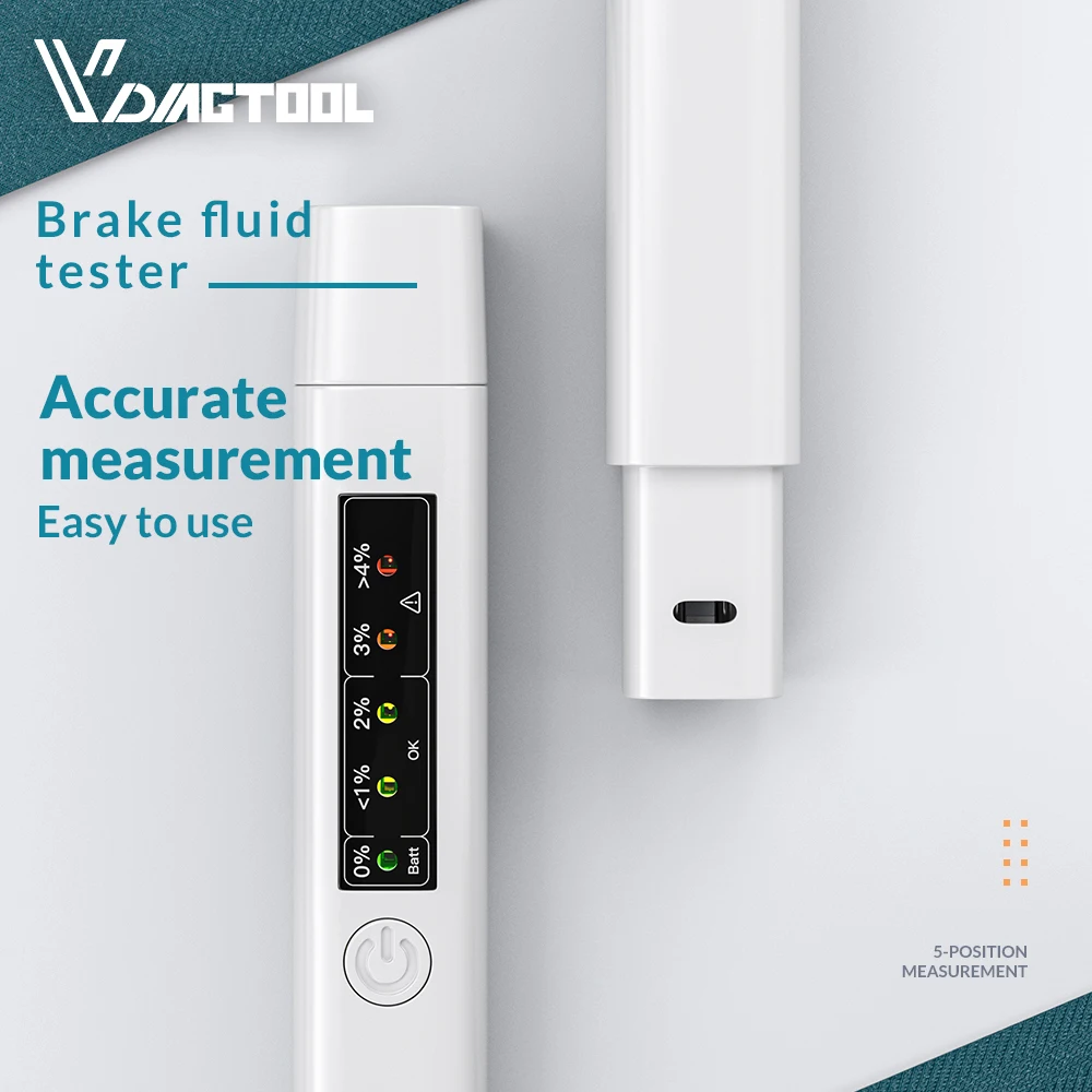 Vdiagtool автомобильный тестер тормозной жидкости авто тормоз 5 светодиодный