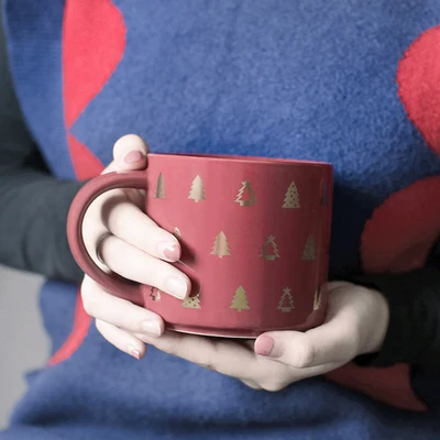 Керамическая американская кружка большой емкости толстая Золотая