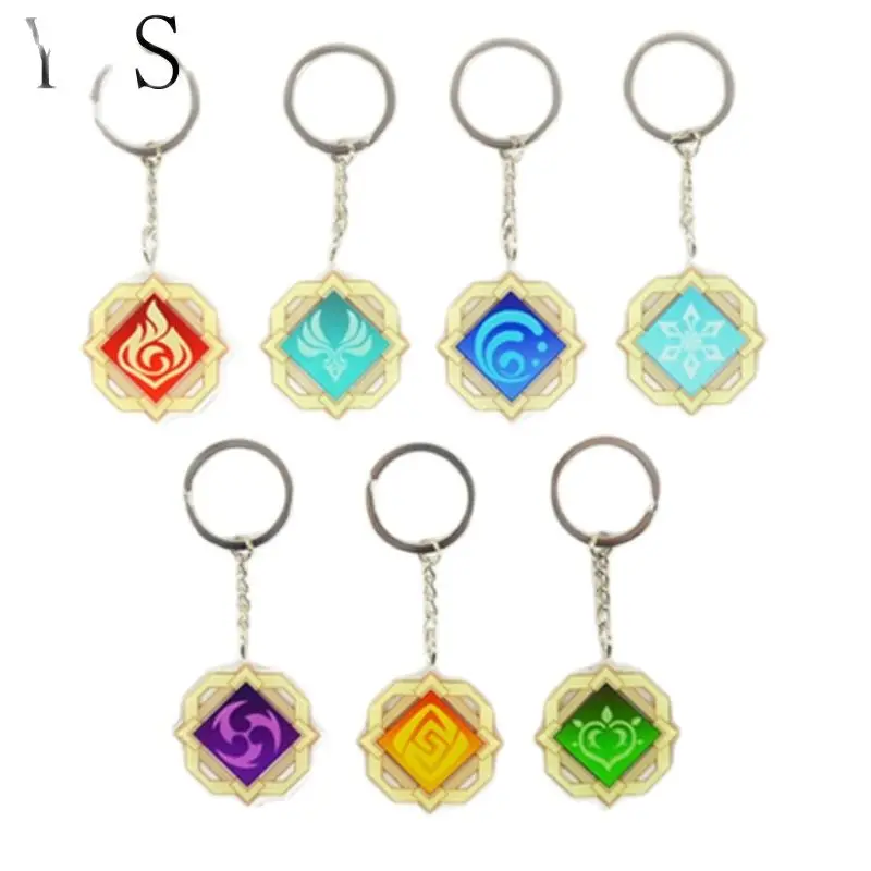 

Anime Keychain Genshin Impact Element Vision God's Eye Mondstadt Liyue Harbor Accessories Bag Pendant Key Chain for Girl Gifts