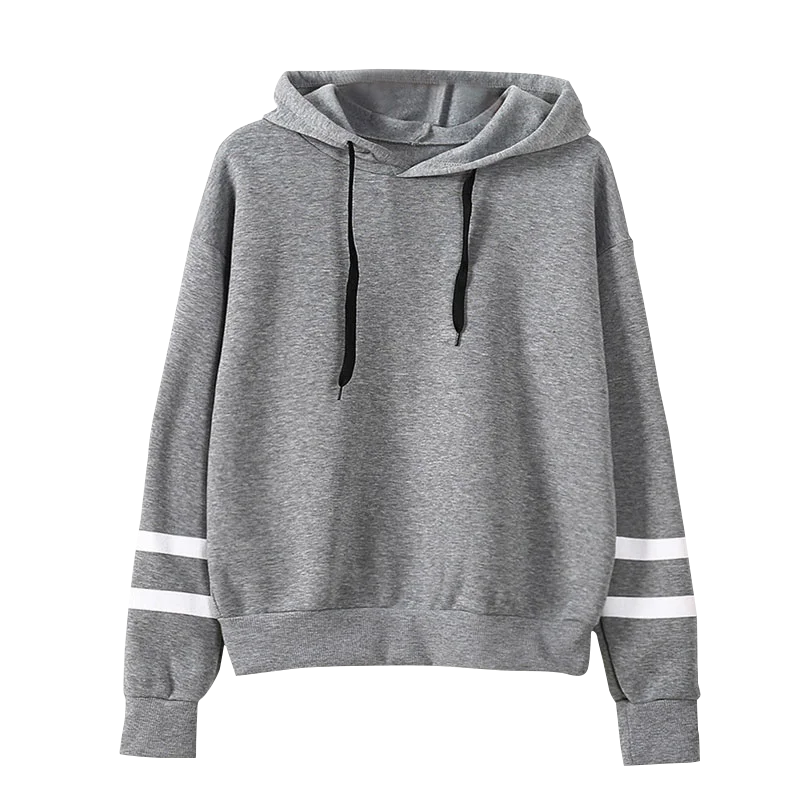 

Women Hoodies Crewneck Clothes New Style Ladies Cuff Striped Hooded Warm Pocket Hooded Jacket Casual Pullover Sweatshirt