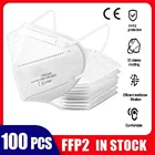 Маска для лица Mascarilla FFP2 KN95 с фильтром, 5 слоев, CE FFP2Mask, черная маска для лица FPP2 FPP2, одобренные маски для взрослых