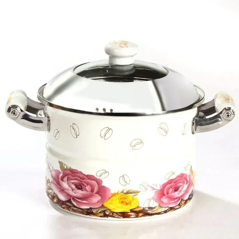 

Enamel Pot Stew Pot Stock Pot Enamel Pot Single Layer Steamer Large Capacity korean cookware steamer pot cookware hotpot pot