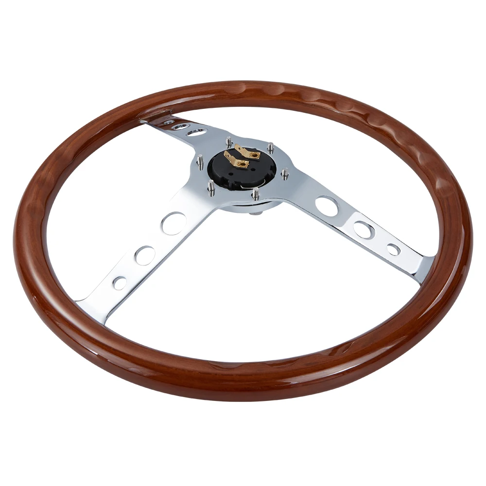 Классическое рулевое колесо из дерева 380 мм 15 дюймов классическое с хромовой