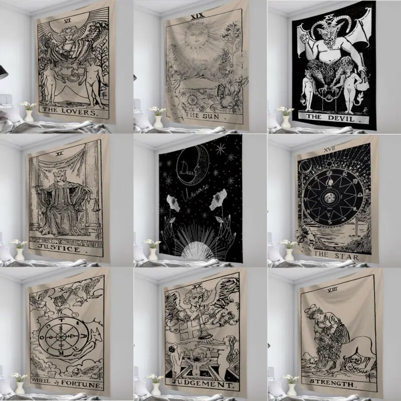 Волшебная луна солнце Таро гобелен стены Висячие покрывала гобелены Обложка |