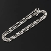 1pc silver plated hip hop punk style square box necklace 45cm55cm60cm70cmdiy metal jewelry crafts findings for woman and man