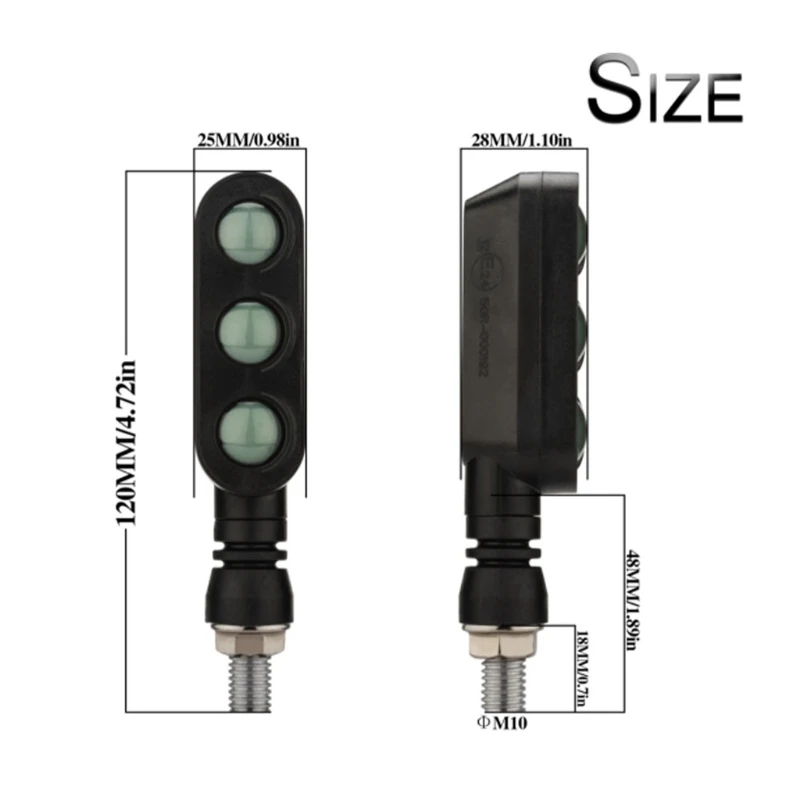 

2pcs Motorcycle Daytime Running Light Motorcycle Turn Signal Light Brake Light T3ED