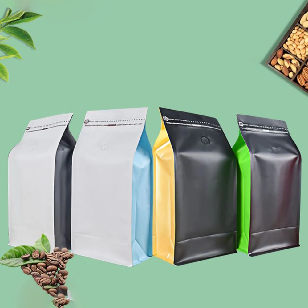 100PCS Fashion Color Mylar Pouch Packaging 500g Coffee Bag With Zipper