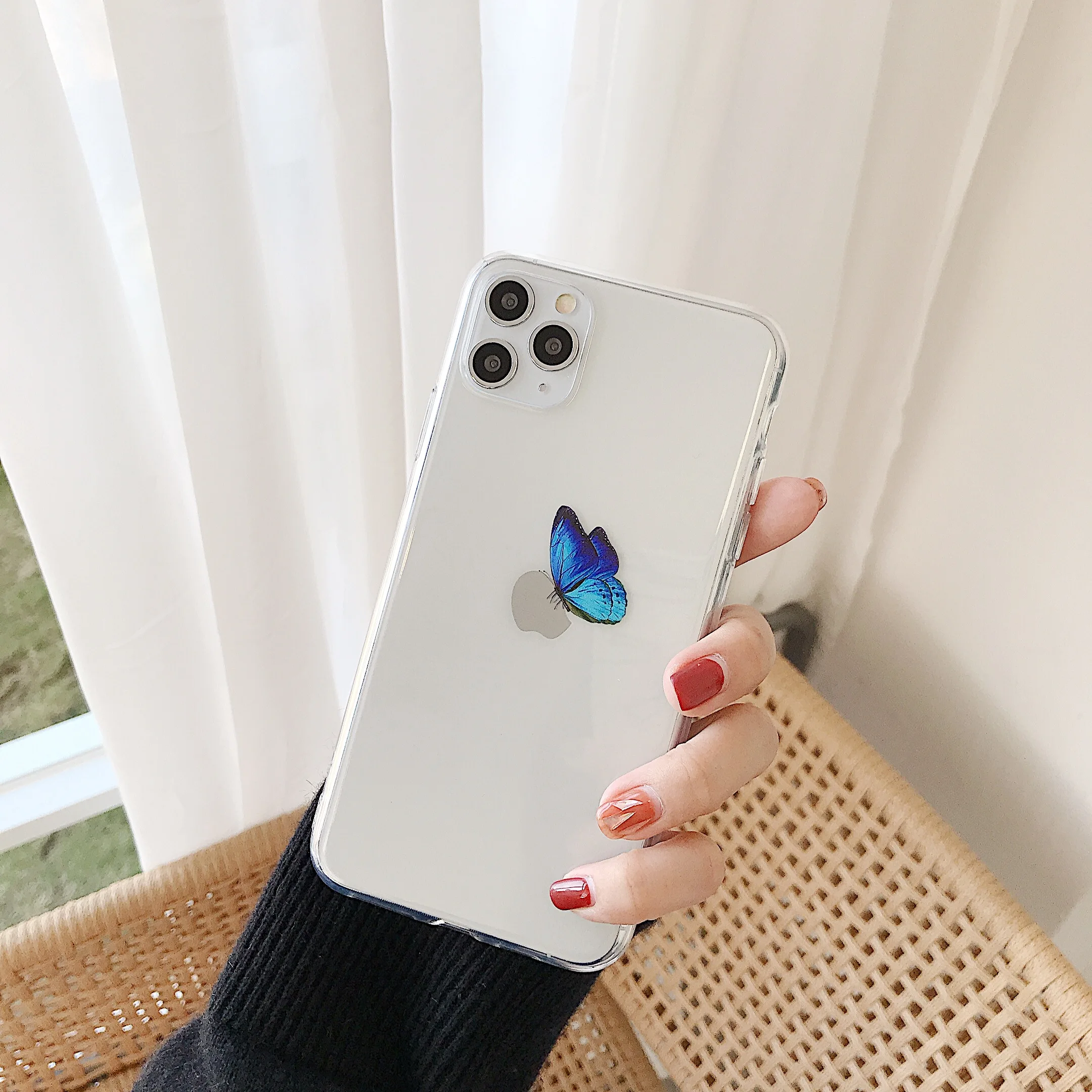 Модный прозрачный чехол для телефона из ТПУ ORYKSZ с бабочкой iPhone 11 Pro Max X 7 8 Plus iphone XR XS