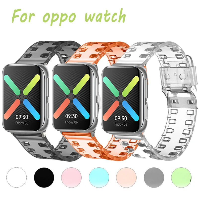 

silicone strap for OPPO Watch 41mm 46mm Transparent Soft Silicone Replacement Wrist Straps For OPPO Smart Watch Accessories