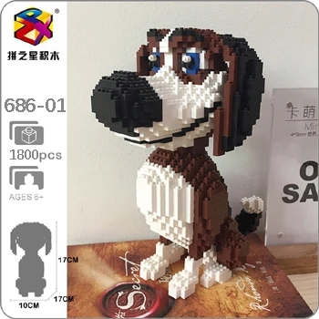 Ozzy BS Beagle Hound Шнауцер такса овчарка Собака Животное 3D животное 3D модель DIY Алмаз Мини Строительные маленькие блоки кирпичи игрушка без коробки - Цвет: Ozzy