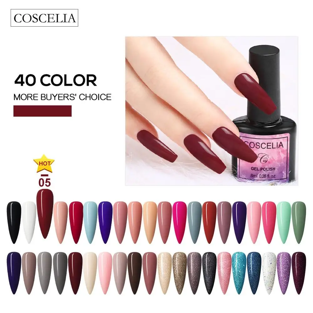 Гель лак COSCELIA для ногтей 40 шт. 8 мл УФ Полупостоянный маникюра|Гель ногтей| |