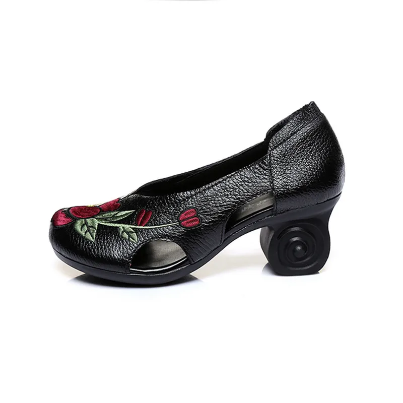 Женские туфли лодочки Gykaeo весенние из натуральной воловьей кожи на высоком