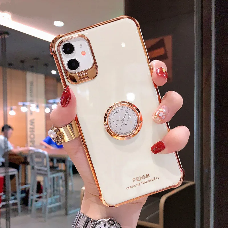 

Luxurious Originality Rings Bracket Phone Case For IPhone 12 mini 12 Pro Max 11 Pro X XR XS Max Cover For iphone 7 8 Plus SE2020