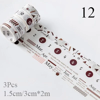 12 3 шт./кор. мультфильм печати лента Washi фрукты клейкой ленты DIY декоративная клейкая лента для дневник в стиле Скрапбукинг фото альбом декор - Цвет: 12