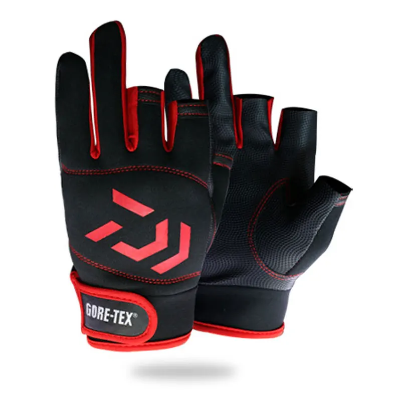 

Waterproof 3 Cut Finger Fishing Gloves 4 Colors Gloves Fingerless Gloves