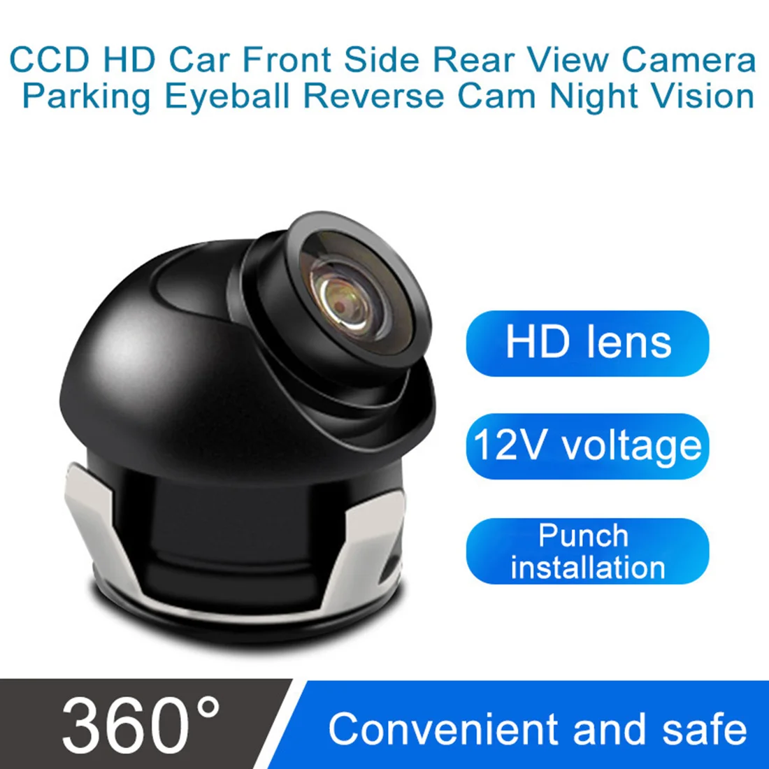 360 градусов CCD HD Автомобильная Передняя боковая камера заднего вида парковочный