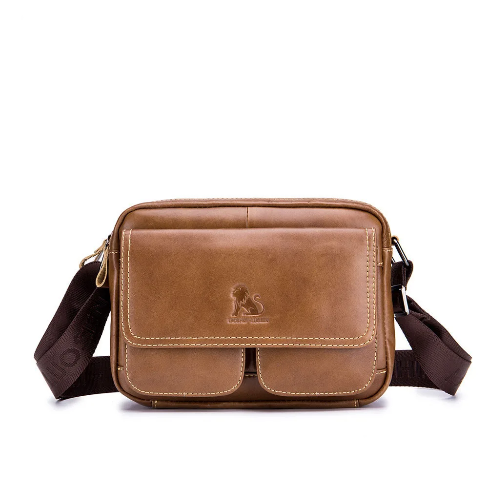 Мужская кожаная сумка через плечо Повседневная Деловая деловая с квадратным