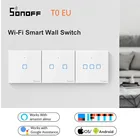 SONOFF T0 ЕС Wifi сенсорный экран переключатель работает с Amazon Alexaдля Google Homeдля Google NestРоскошная стеклянная панельсветодиодный свет