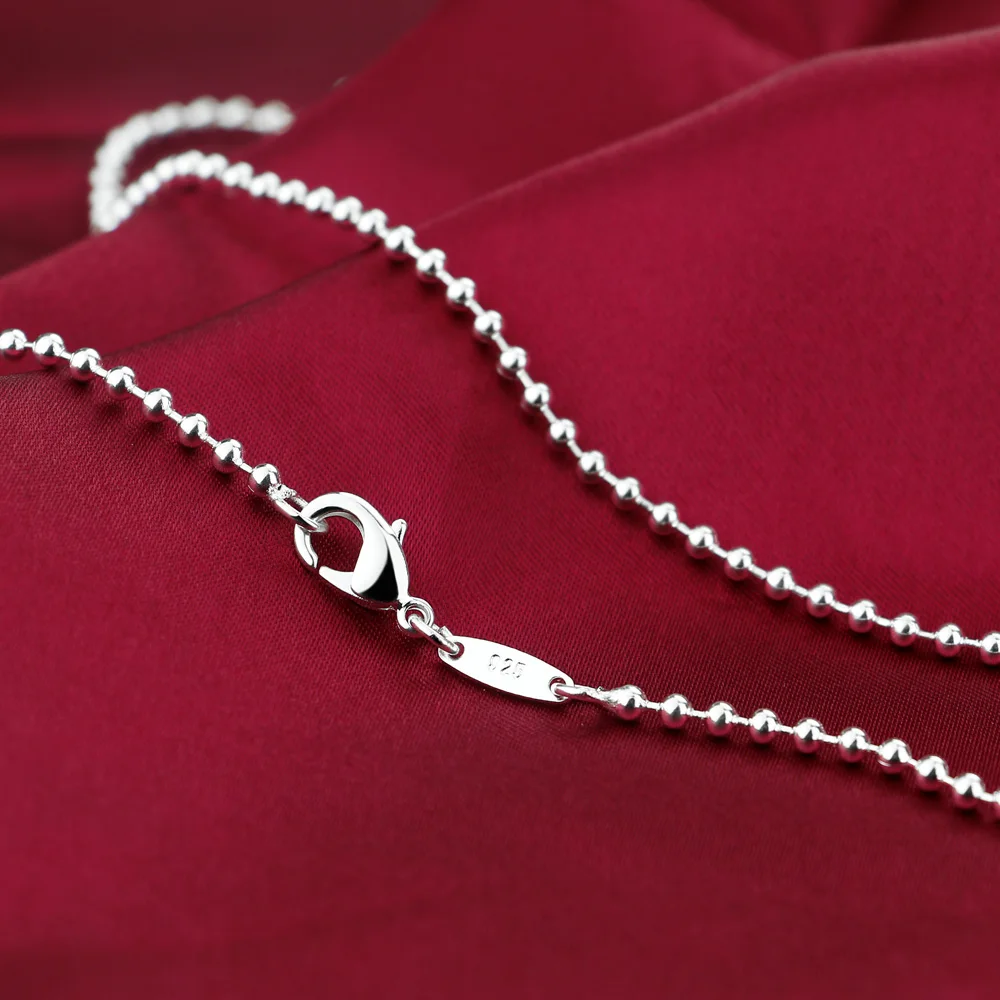 Женские Модные 925 серебряное ожерелье круглый шар кулон Ювелирное Украшение