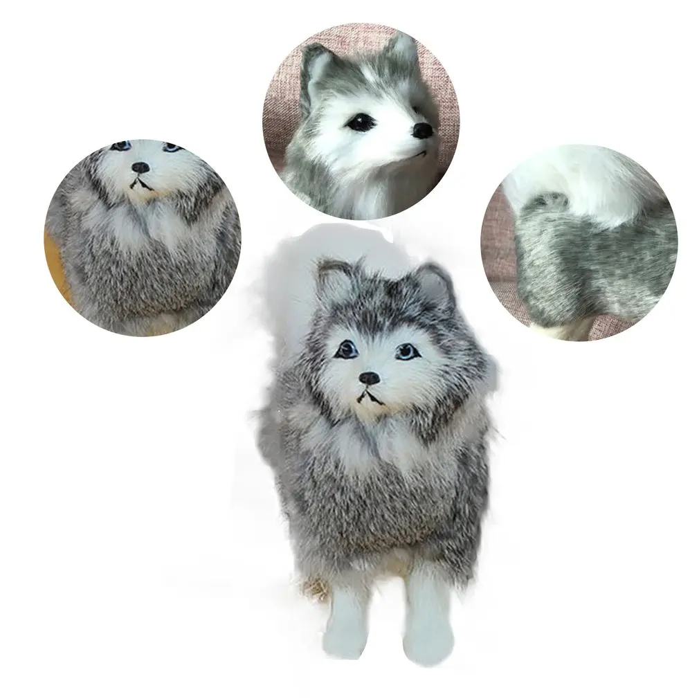

Household Decorative Ornaments Simulation Hair Husky Doll Artificial Animal Toys Crafts Decoration Samoye Model Photo Props