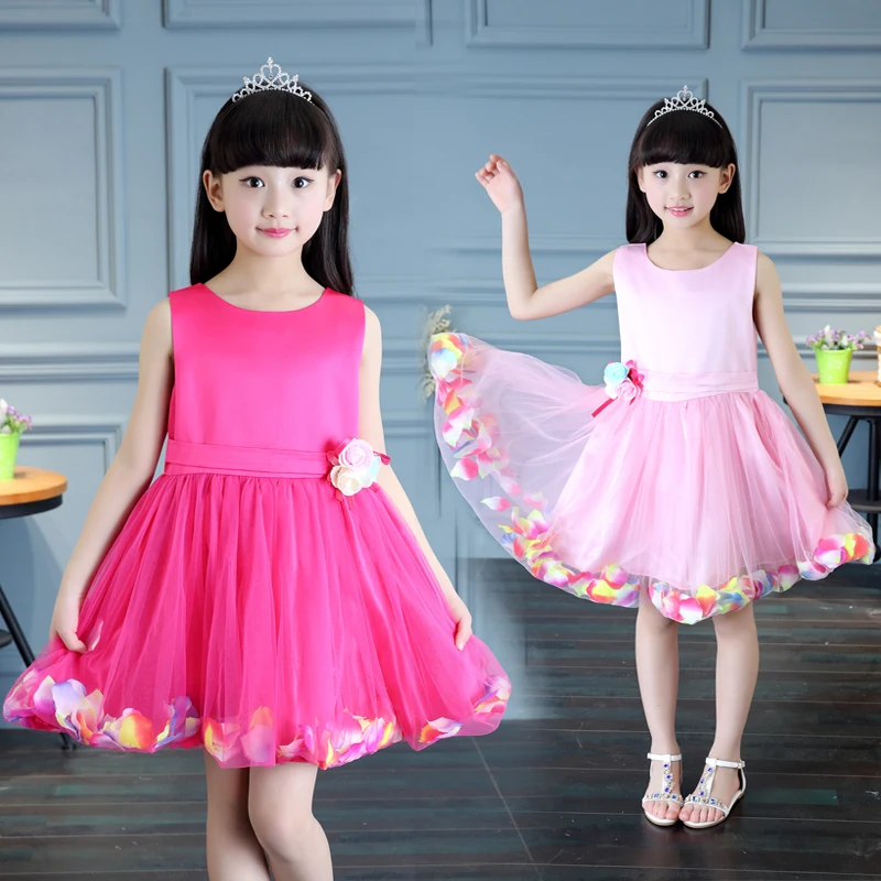 

Lace princess girl dress girl birthday party costume children's wedding red flower dress children prom costume wholesale