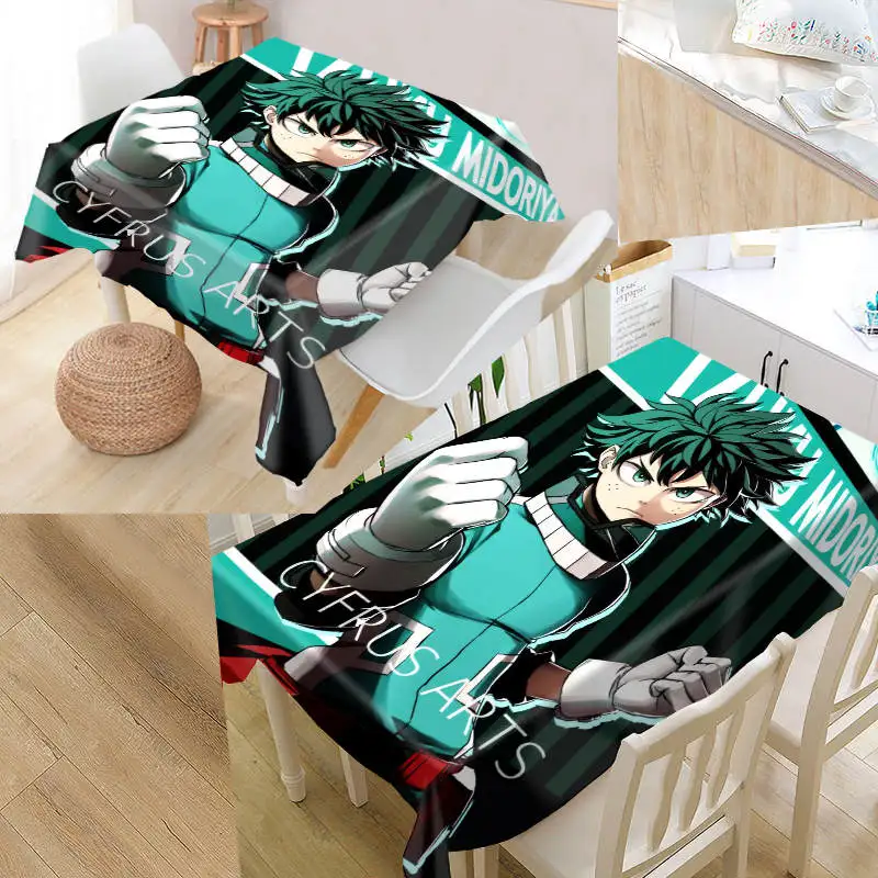 

New Midoriya Izuku My Hero Academia Tablecloth Oxford Fabric Square/Rectangular Dust-proof Table Cover Party Decor TV Cover 0619