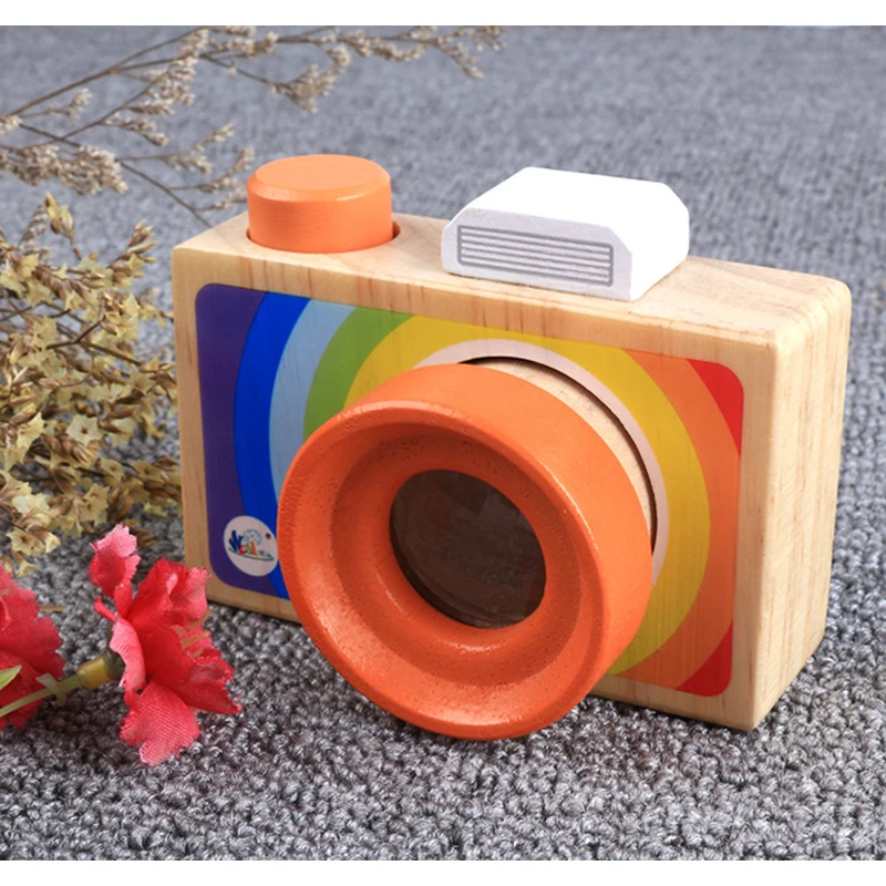 

Camera Kaleidoscope Polygonal Prism Variety Baby Montessori Educational Wooden Toys Kids Fashion Cartoon Wood Toy for Children