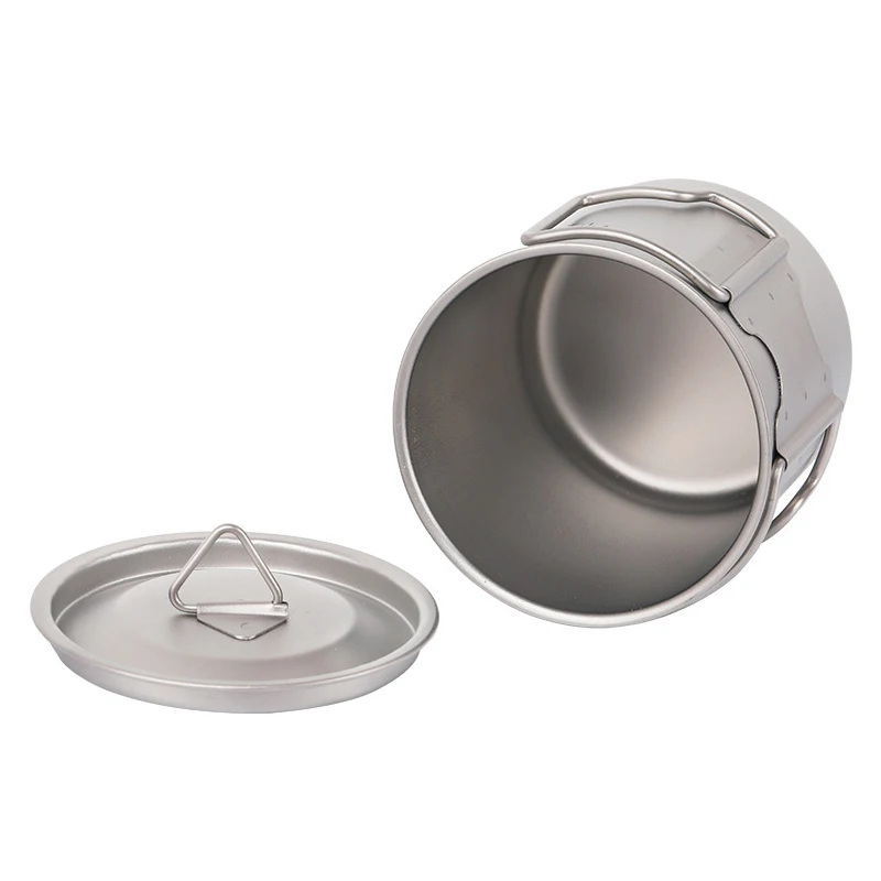 

Titanium Water Cup 420ml Mug with Lid Portable for Outdoor Picnic Camping Travel SEC88