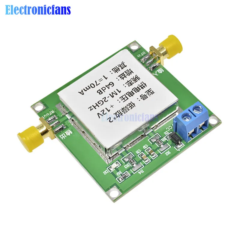 0 1 2GHz 64dB Gain широкополосный усилитель РЧ Board с низким уровнем шума LNA Module Low Noice 12V