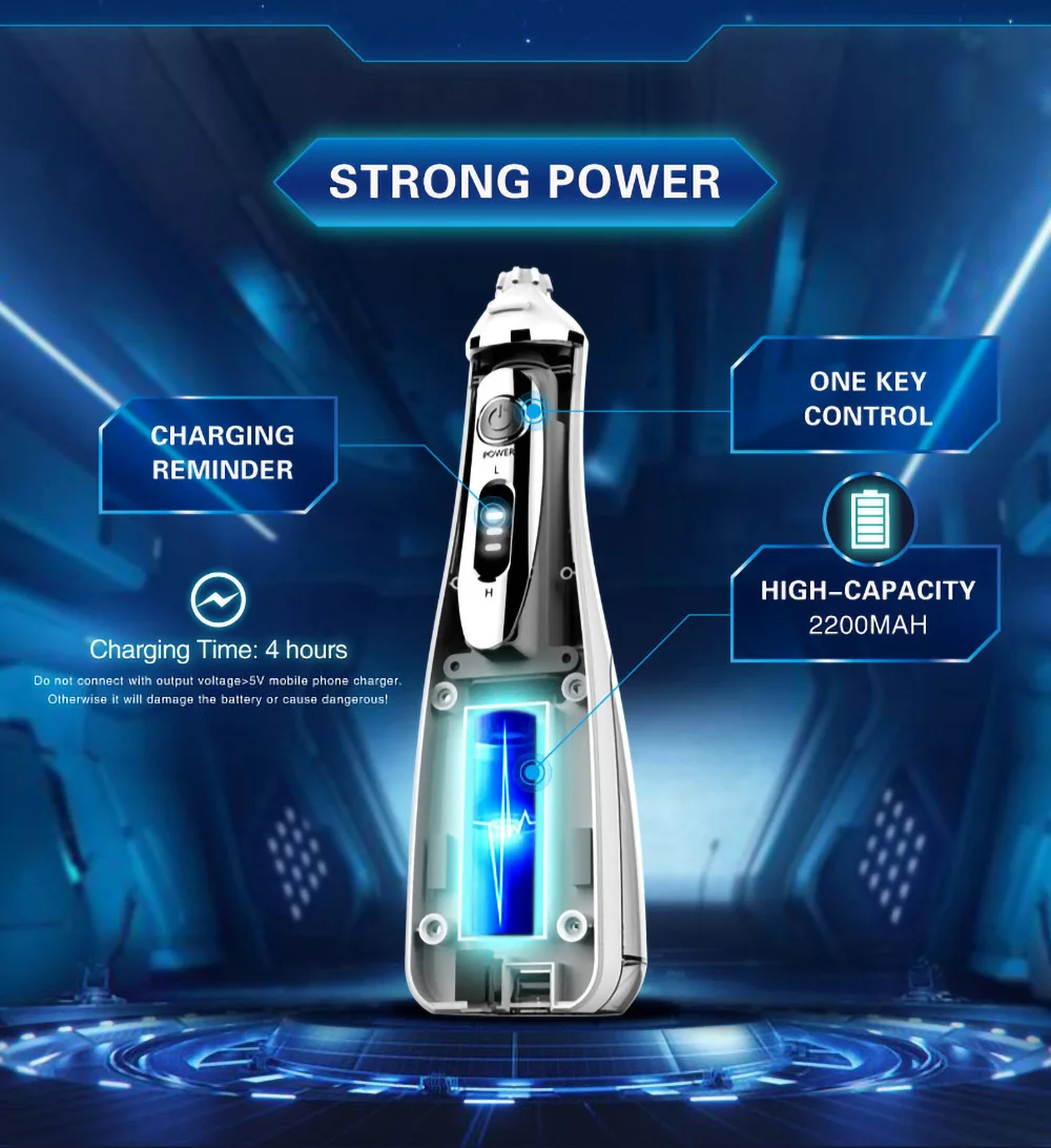 Waterpulse V400 Портативный зубная нить беспроводной Оральный ирригатор с футляр 240 мл Перезаряжаемые Батарея воды набор флоссов для зубов