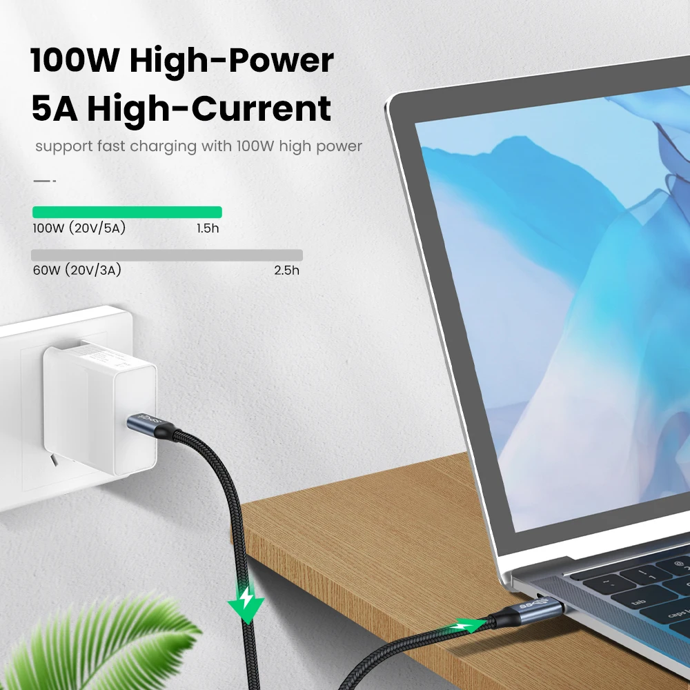 Кабель USB C к Type C3.1 Gen2 10 Гбит/с 100 Вт Быстрый кабель для передачи данных c Samsung S20 MacBook