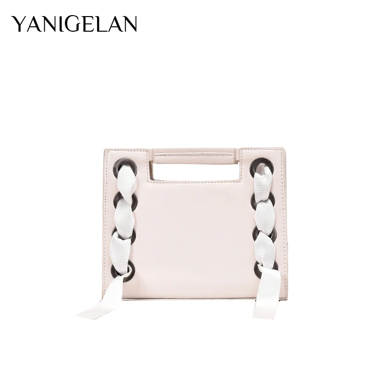 

YANIGELAN Fashion Retro Women Ribbon Handbags Ladies Leather Square Small Crossbody Bags 2021 Women's Luxury Phone Shoulder Pack